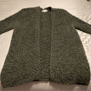 Open fuzzy cardigan